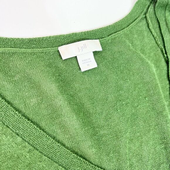 J.Jill Tunic Sweater Dress Women's Medium 3/4 Sleeve Linen Blend Two Side Slits - Picture 3 of 11